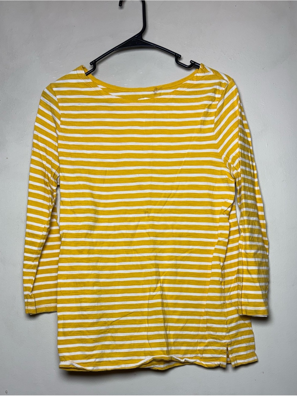 Old Navy Yellow and White Striped Long-Sleeve Tee